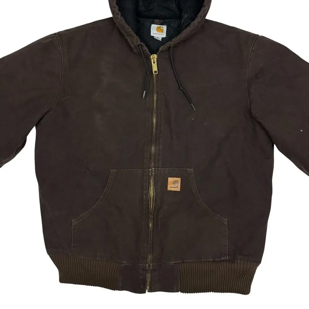 Carhartt J130 DKB brown hooded work wear jacket